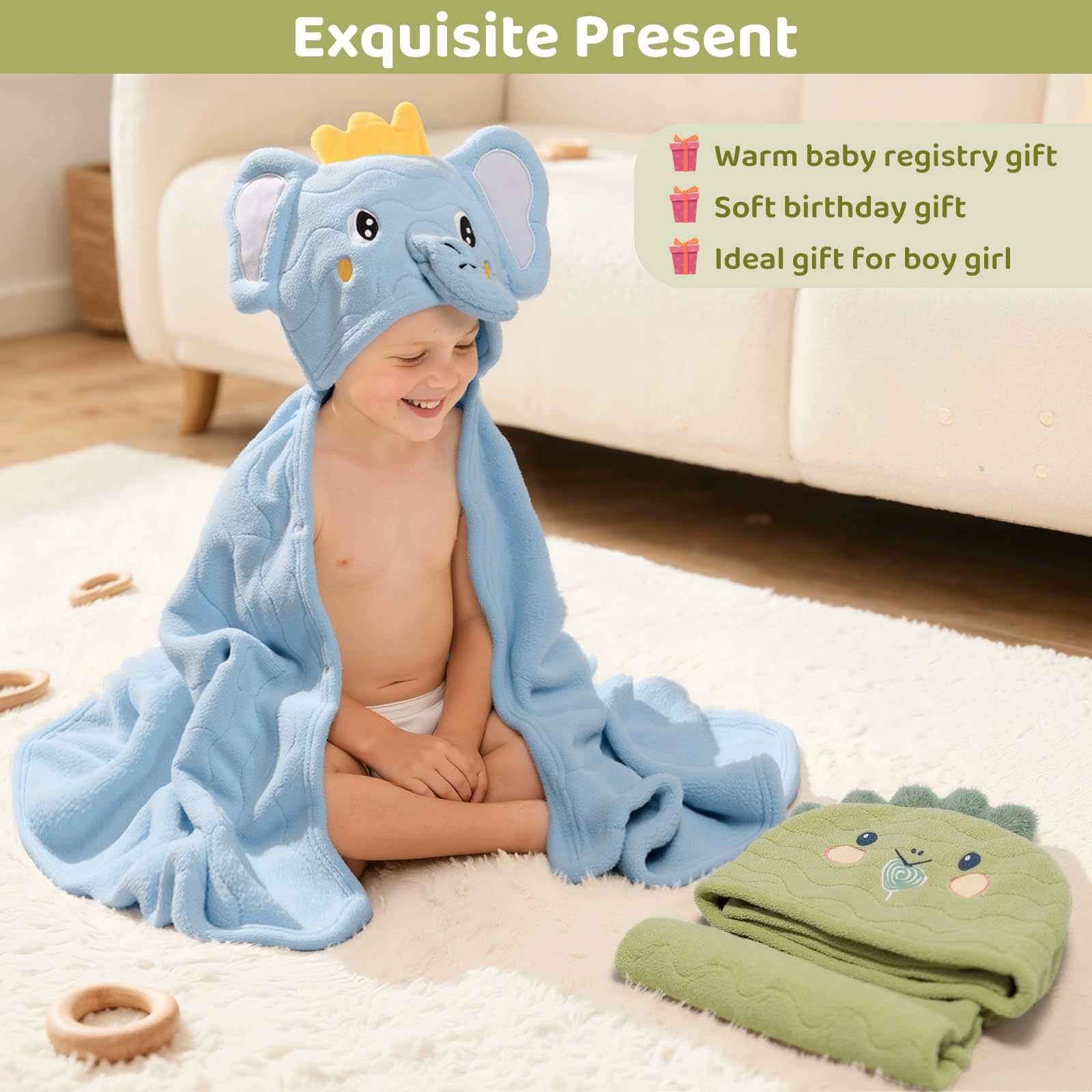 CandyHome towel after bath keeps little ones warm and comfy