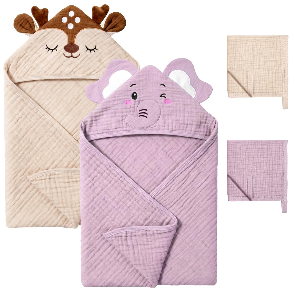 CandyHome towel set with washcloths in premium gift box.