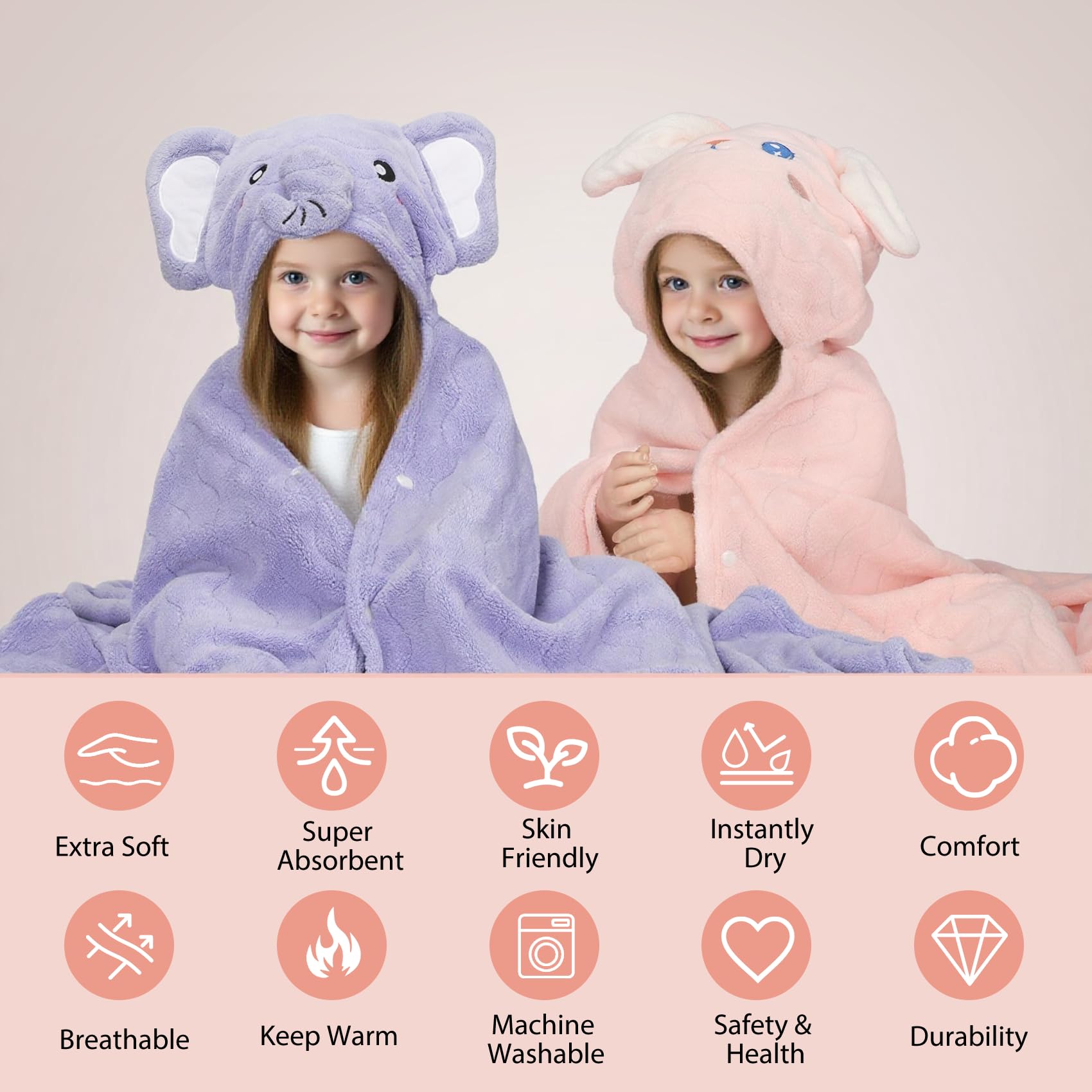 CandyHome washcloth 10x10, soft and durable for gentle drying.