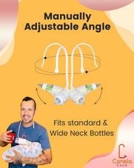 Canela Cane silicone holder close-up highlights non-slip grip for steady bottle control.