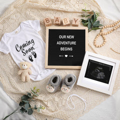 Canlierr pregnancy announcement letter board with letters for personalized messages