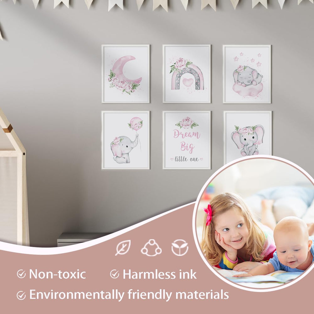 Canssape canvas nursery art with soft-colored elephants for calm walls