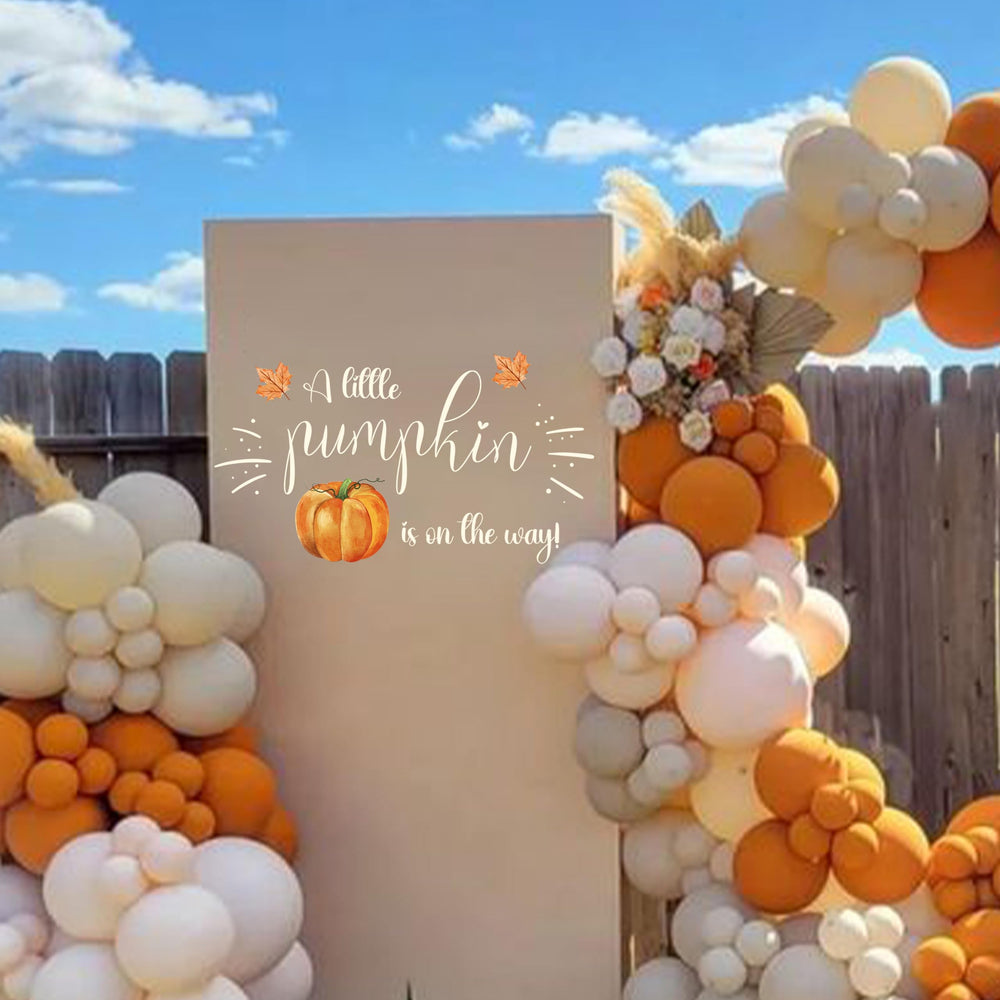 CANTLY decal pumpkin graphic adds a charming focal point for baby showers and harvest events.