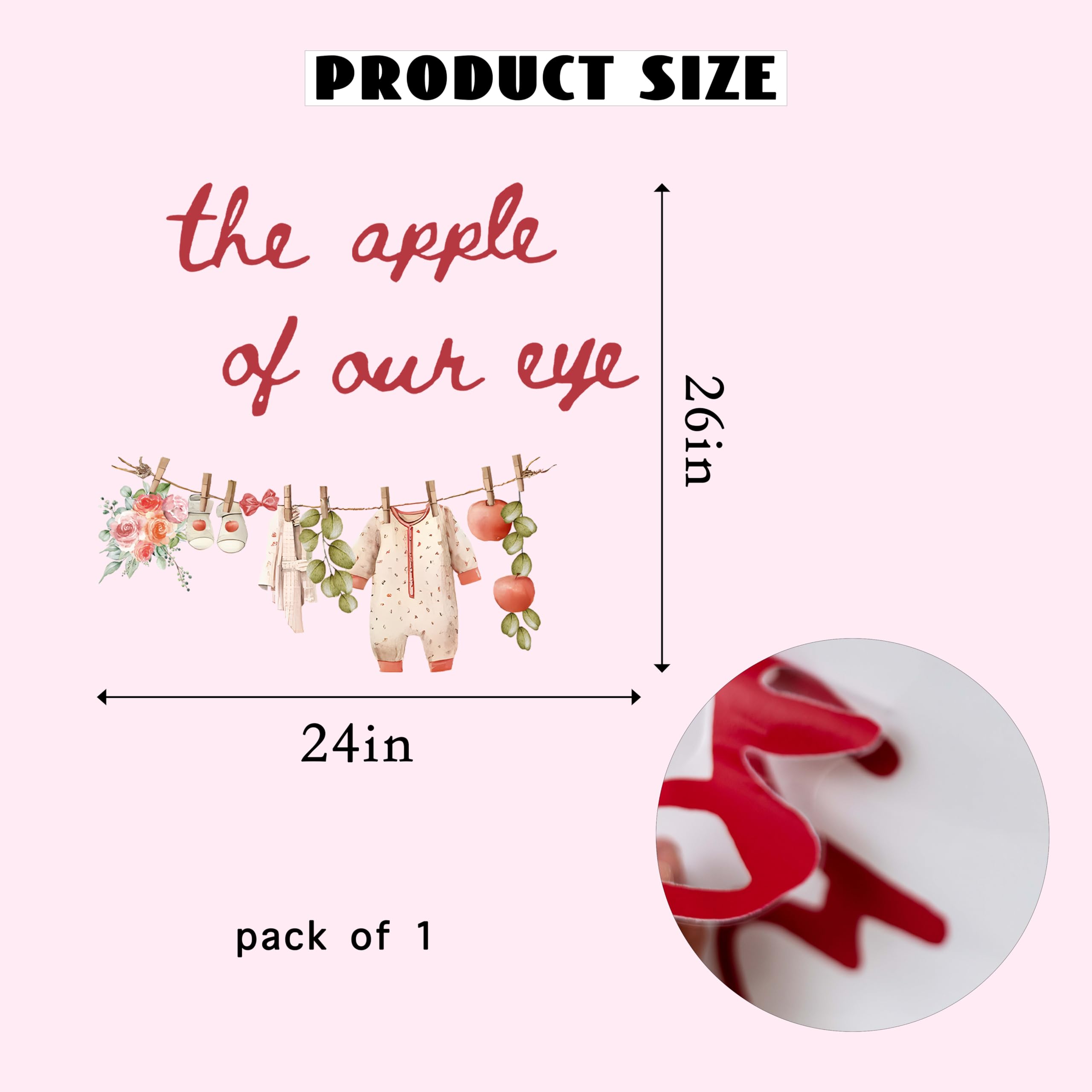 Cantly close-up Apple of Our Eye décor highlights vibrant colors on walls.
