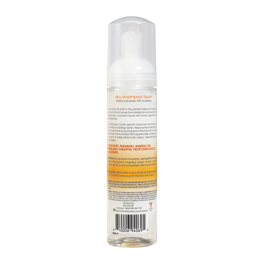 Packaging close-up of Cantu Kids Cowash Foam 5.8 oz, travel-friendly size