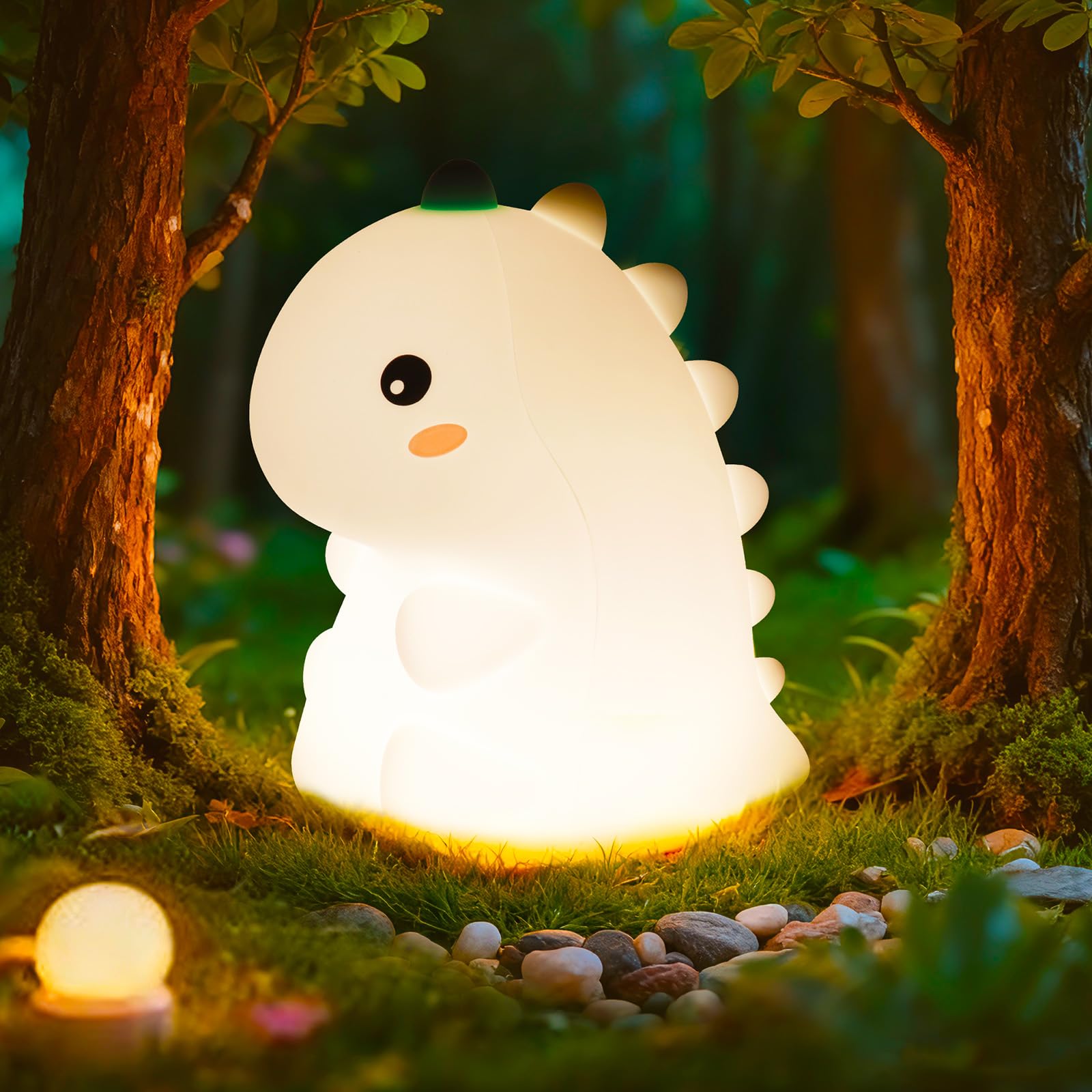 Canvage Dinosaur Night Light in soft silicone glow for gentle bedtime use