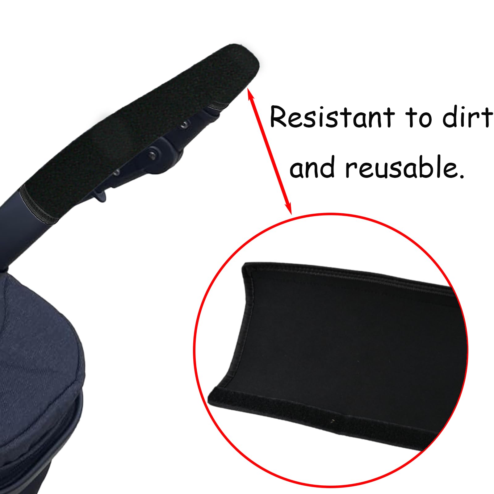CaoXiong universal-fit armrest cover in black for pushchairs