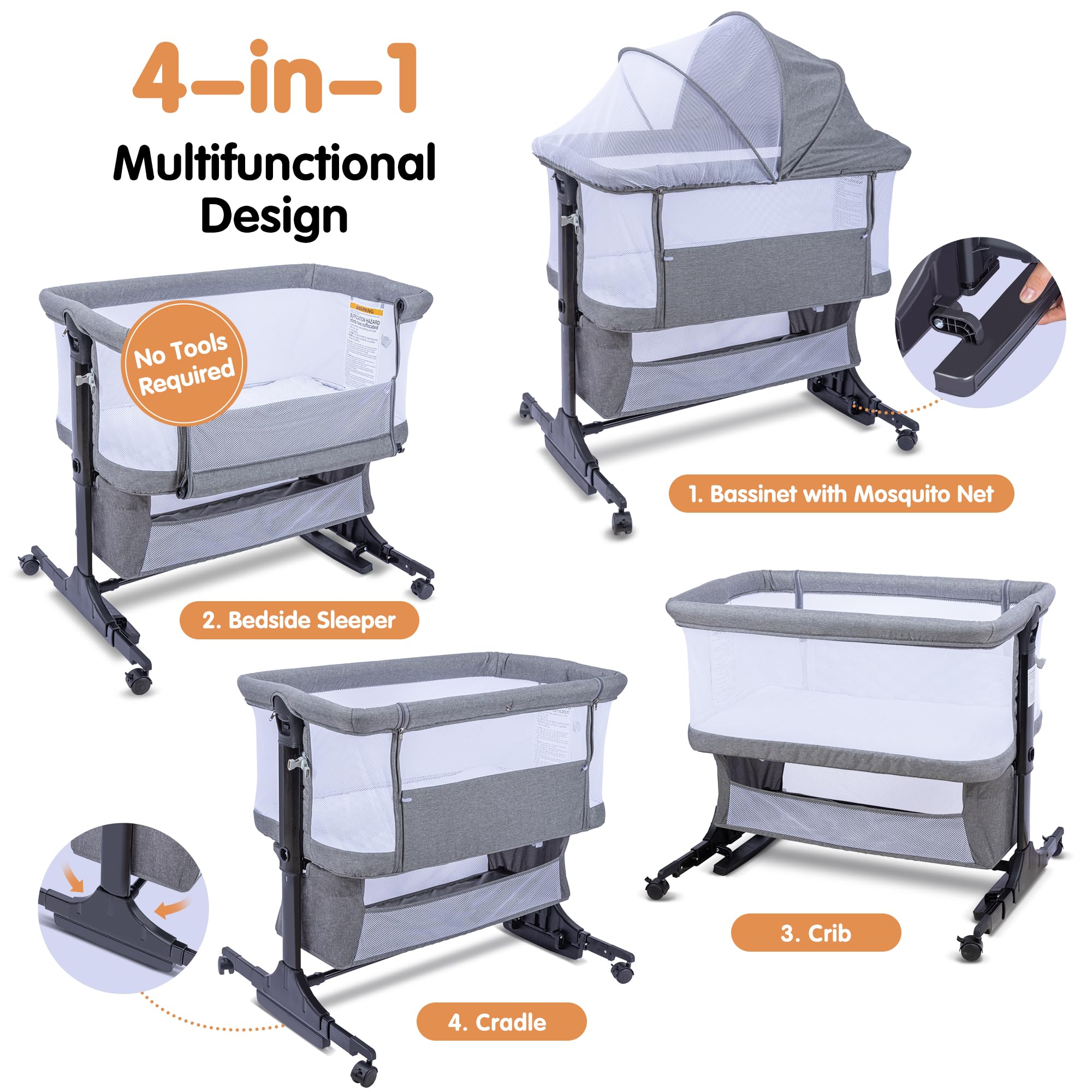CAPAKIDDO machine-washable mattress cover for easy cleanup.