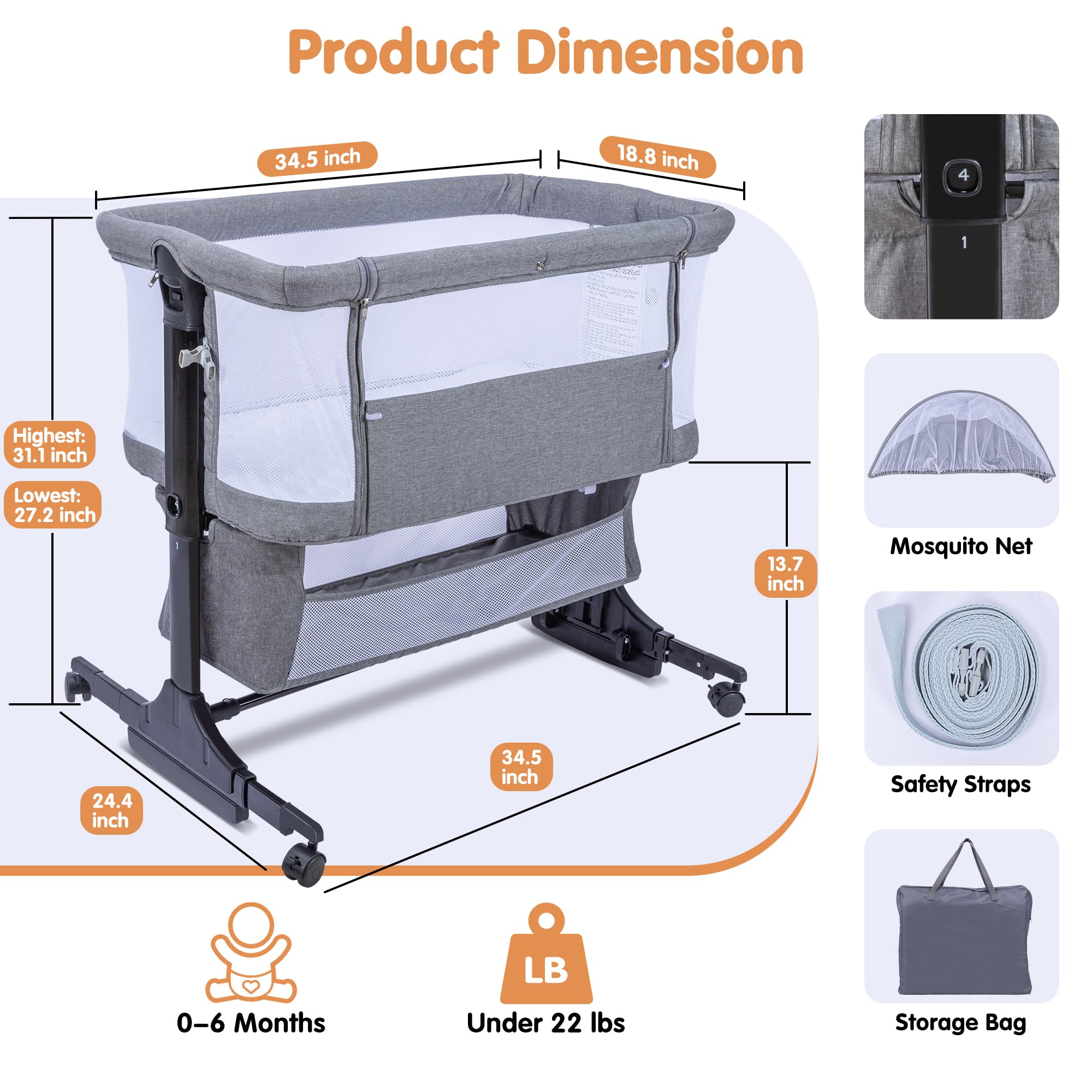 CAPAKIDDO storage basket keeps diapers and essentials within reach.