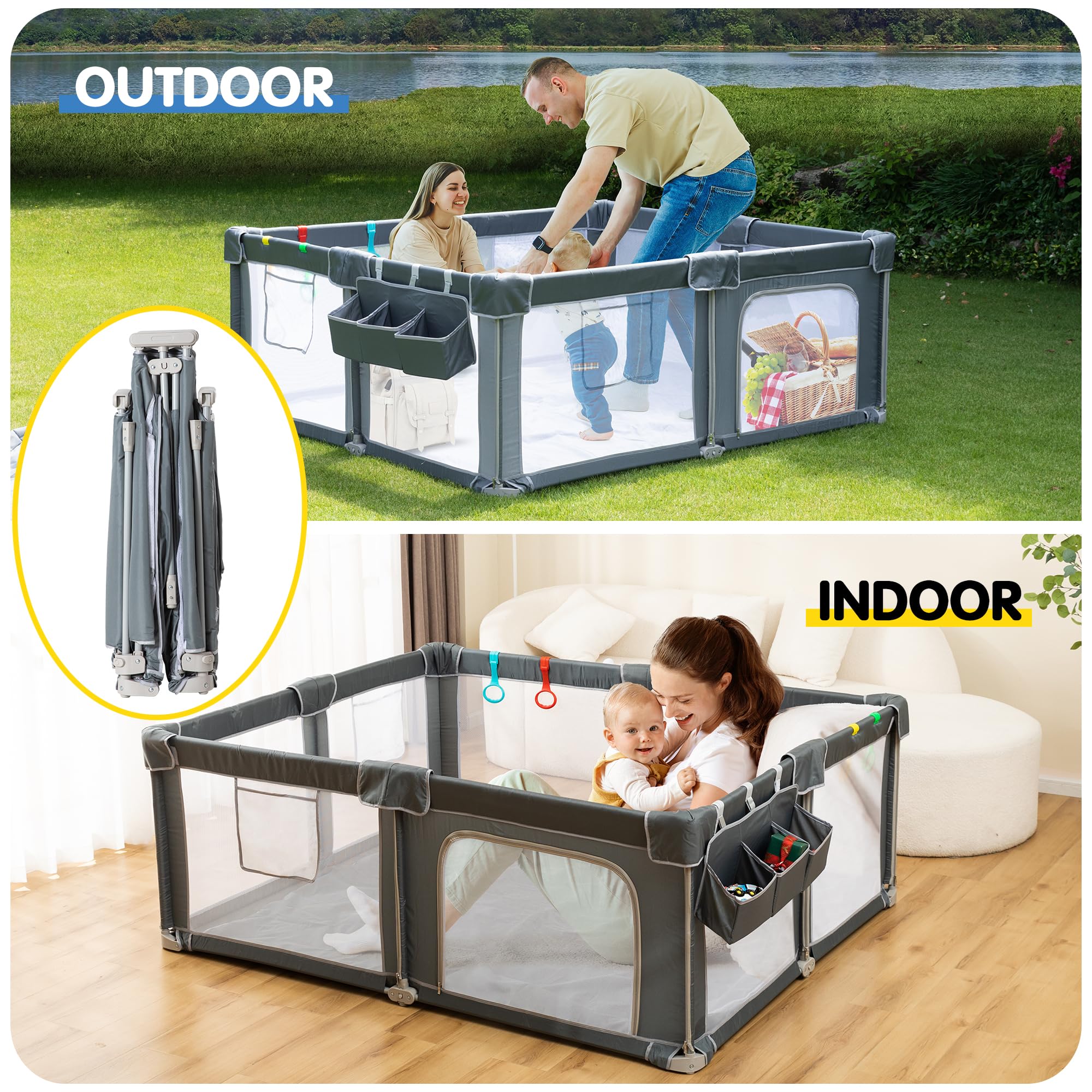 CAPAKIDS travel-friendly play yard for homes or parks.