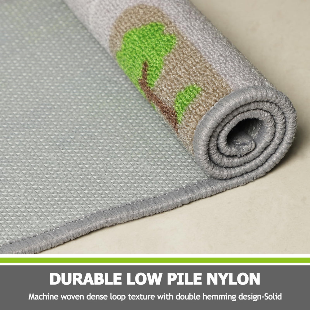 Capslpad non-slip car play mat stays secure on floors during play.