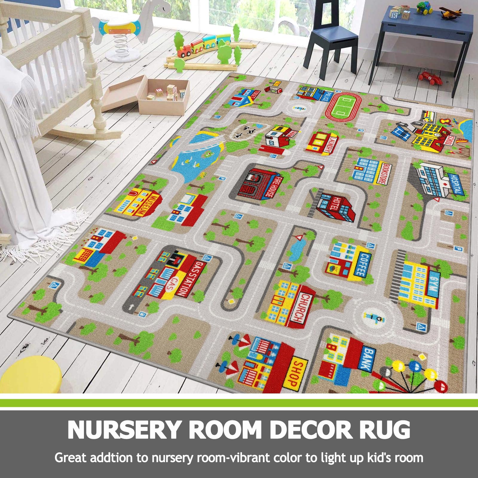 Capslpad toddler city play mat encourages imaginative driving at home.