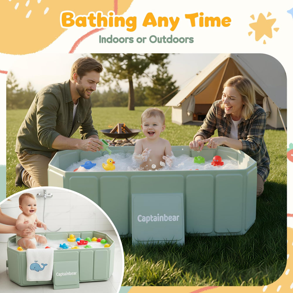 Captainbear baby tub folded-compact saved space for travel and small rooms.