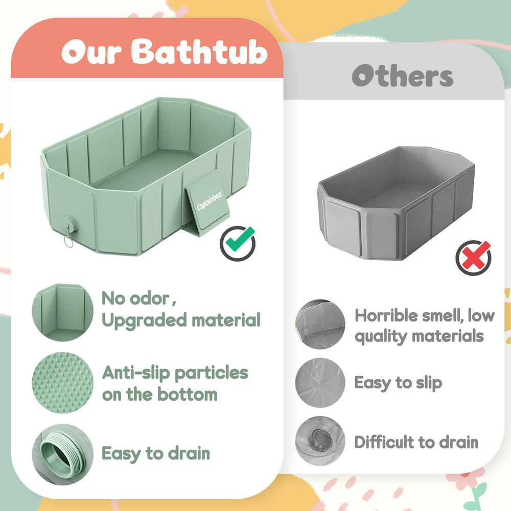 Captainbear tub upgraded-materials durable, odor-free, heat resistant for long use.