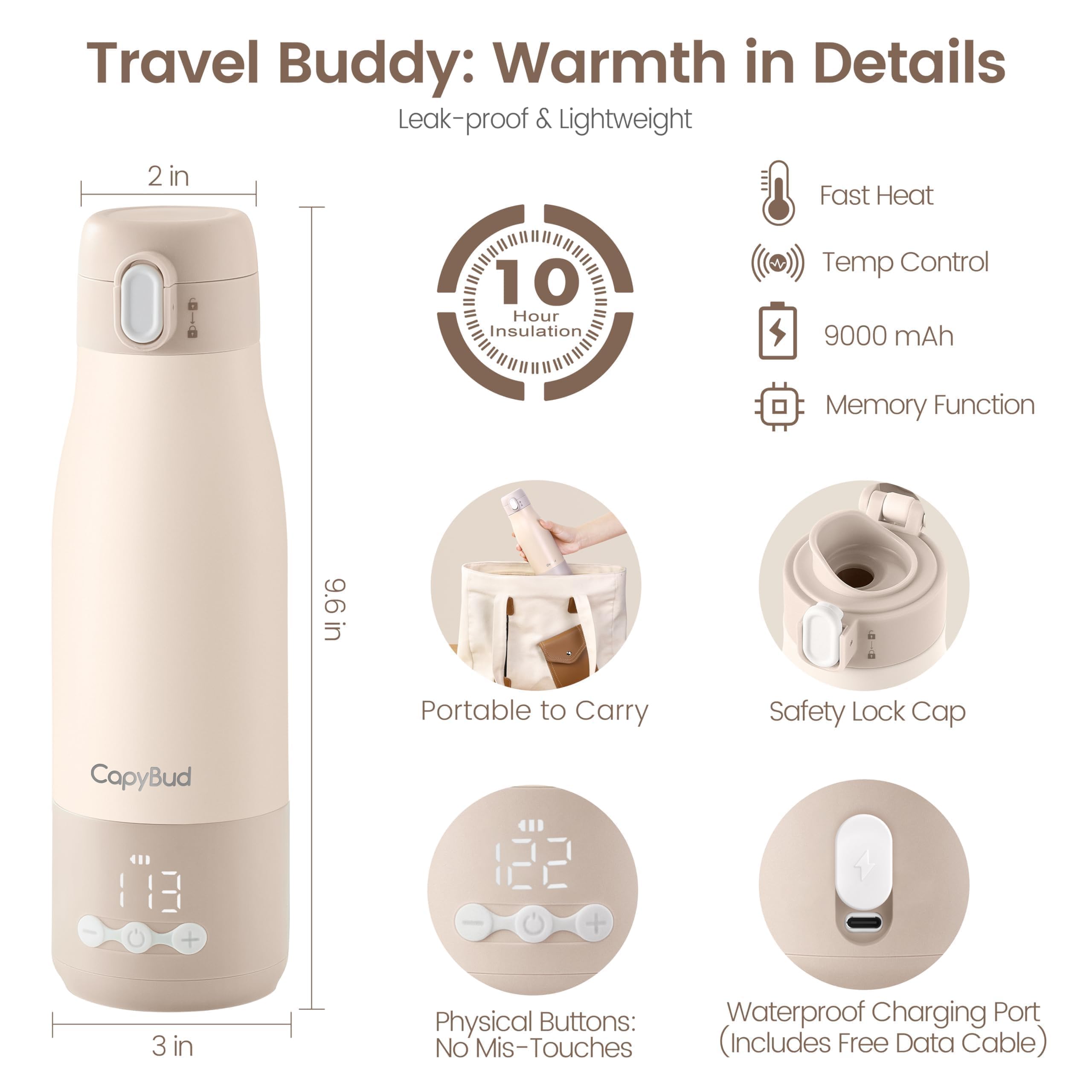 CapyBud keeps milk warm using the Keep Warm mode after heating