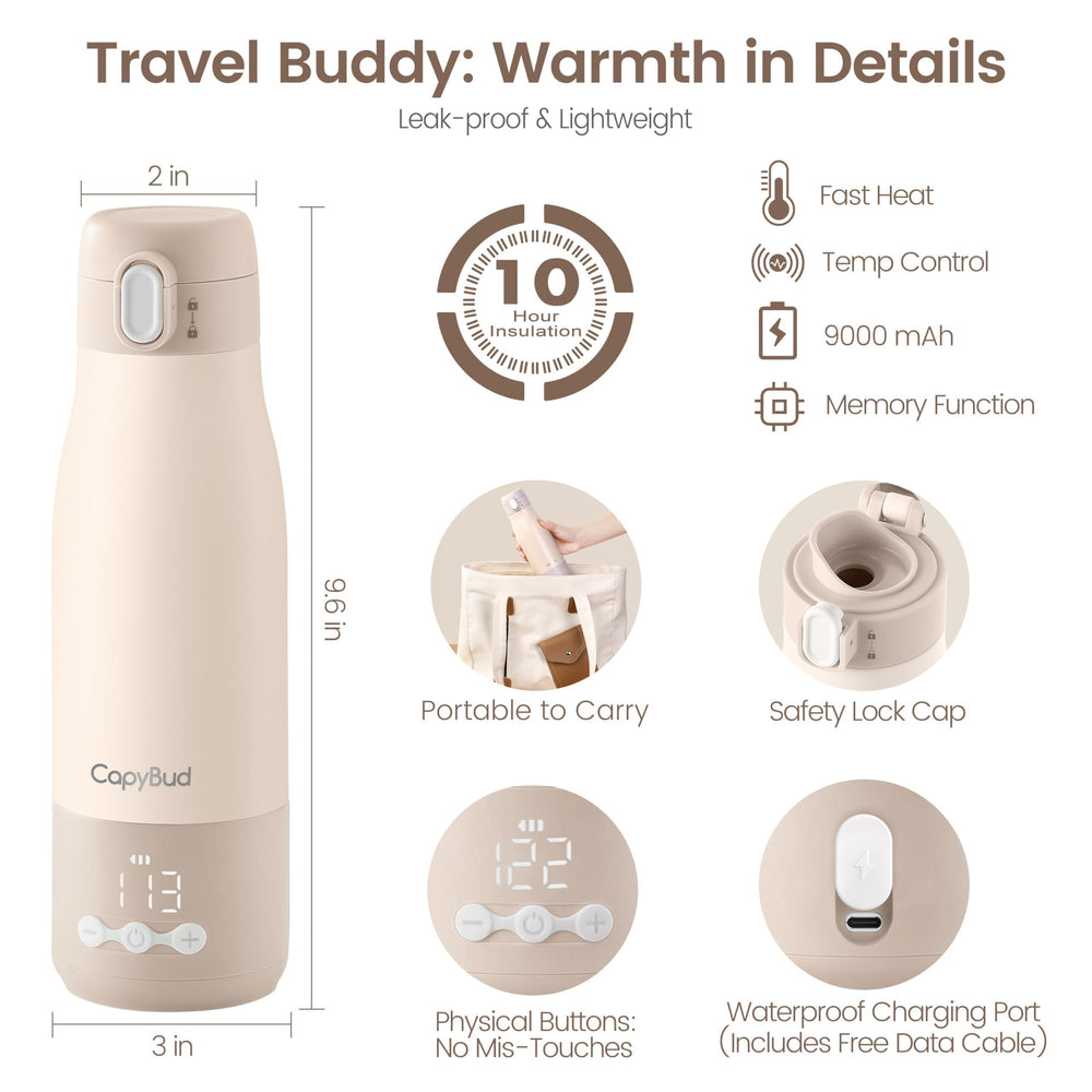 CapyBud keeps milk warm using the Keep Warm mode after heating