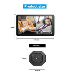 Car Baby Monitor dual infrared cameras monitor two kids day and night.