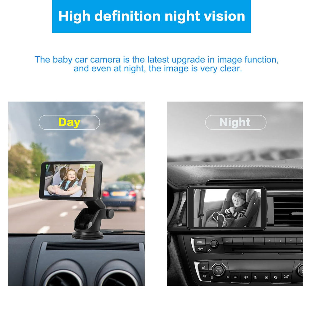 Car Baby Monitor quick setup with an elastic band mount.
