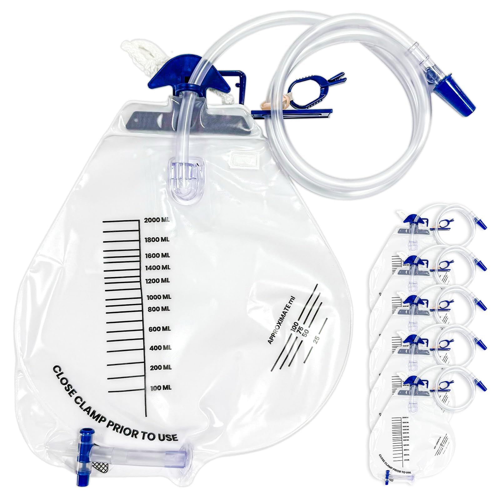CARBOU 2000ml urine bag with anti-reflux prevents backflow during drainage.