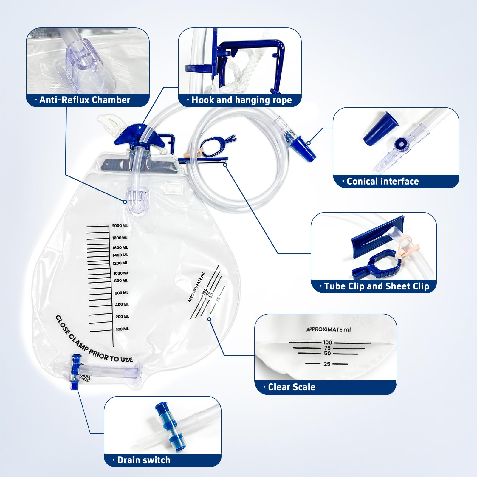 CARBOU 48-inch drain tube offers extended reach for mobility.