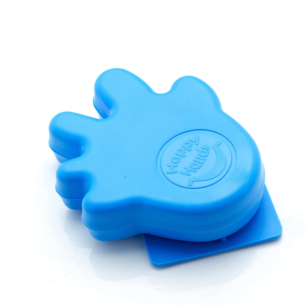 Cardea Solutions Happy Hands blue door stopper front view for finger protection.