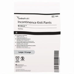 Cardinal Health Wings knit pants front view for discreet, reusable unisex incontinence protection.
