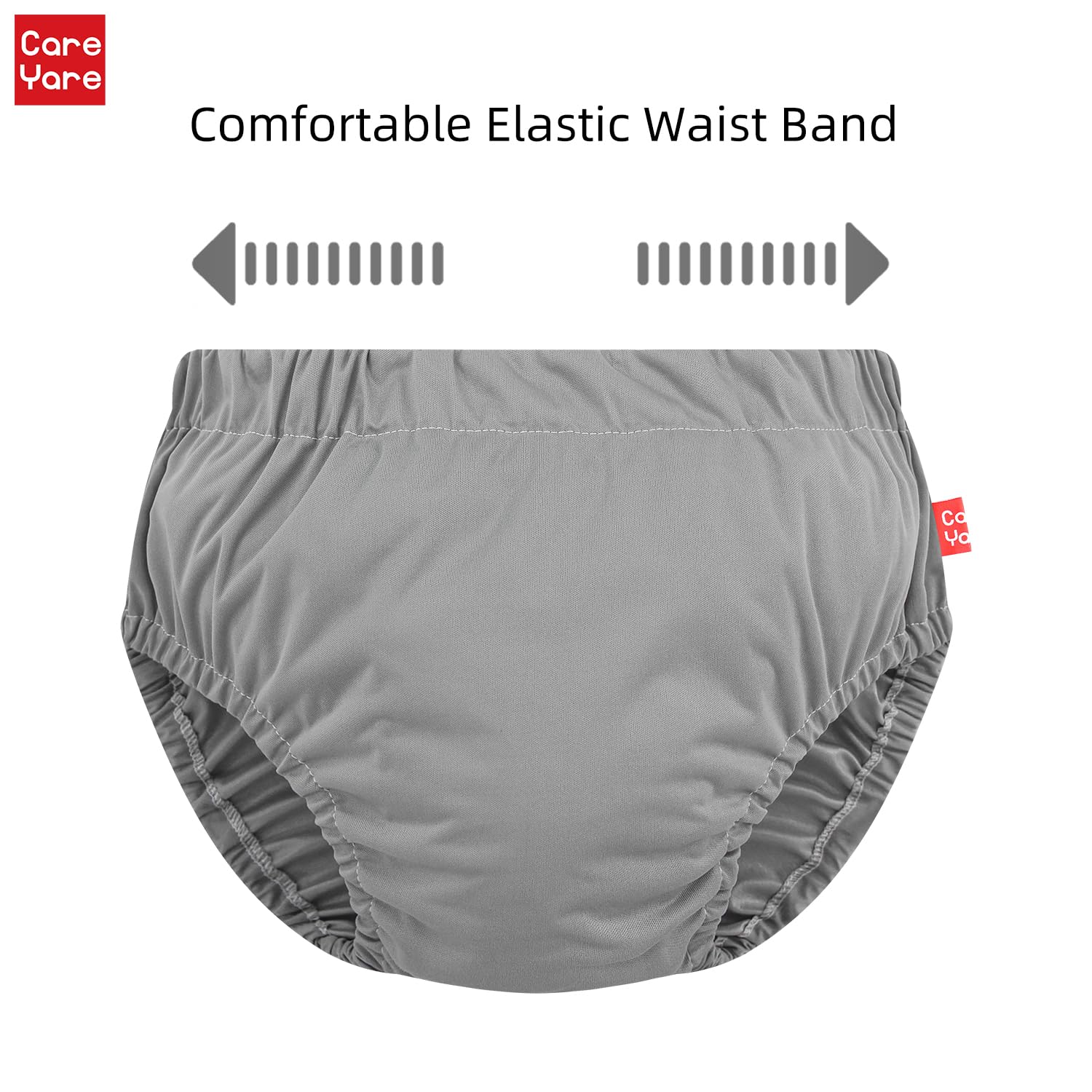 Care Yare plastic pants protect clothing and maintain comfort.