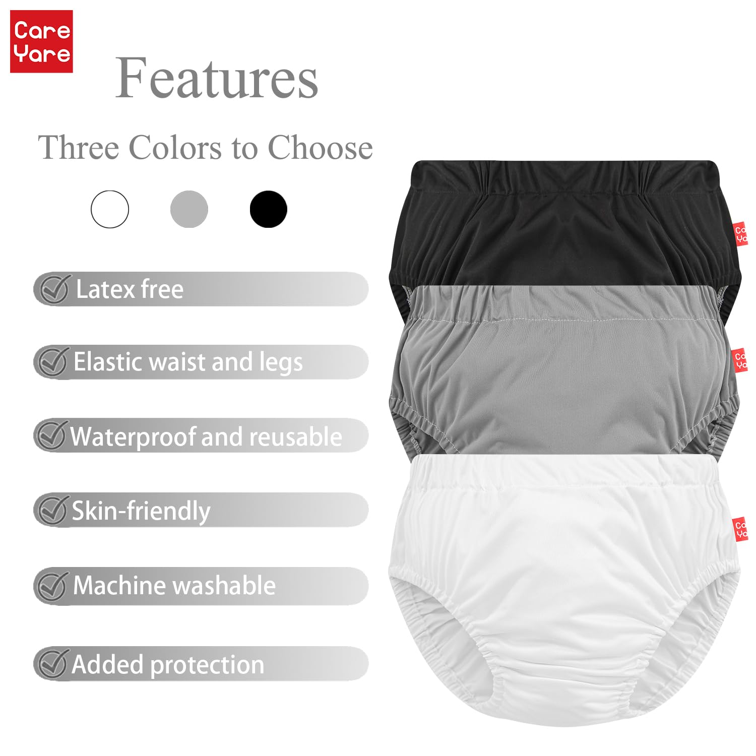 Care Yare waterproof underwear for men provides secure fit and leak protection.