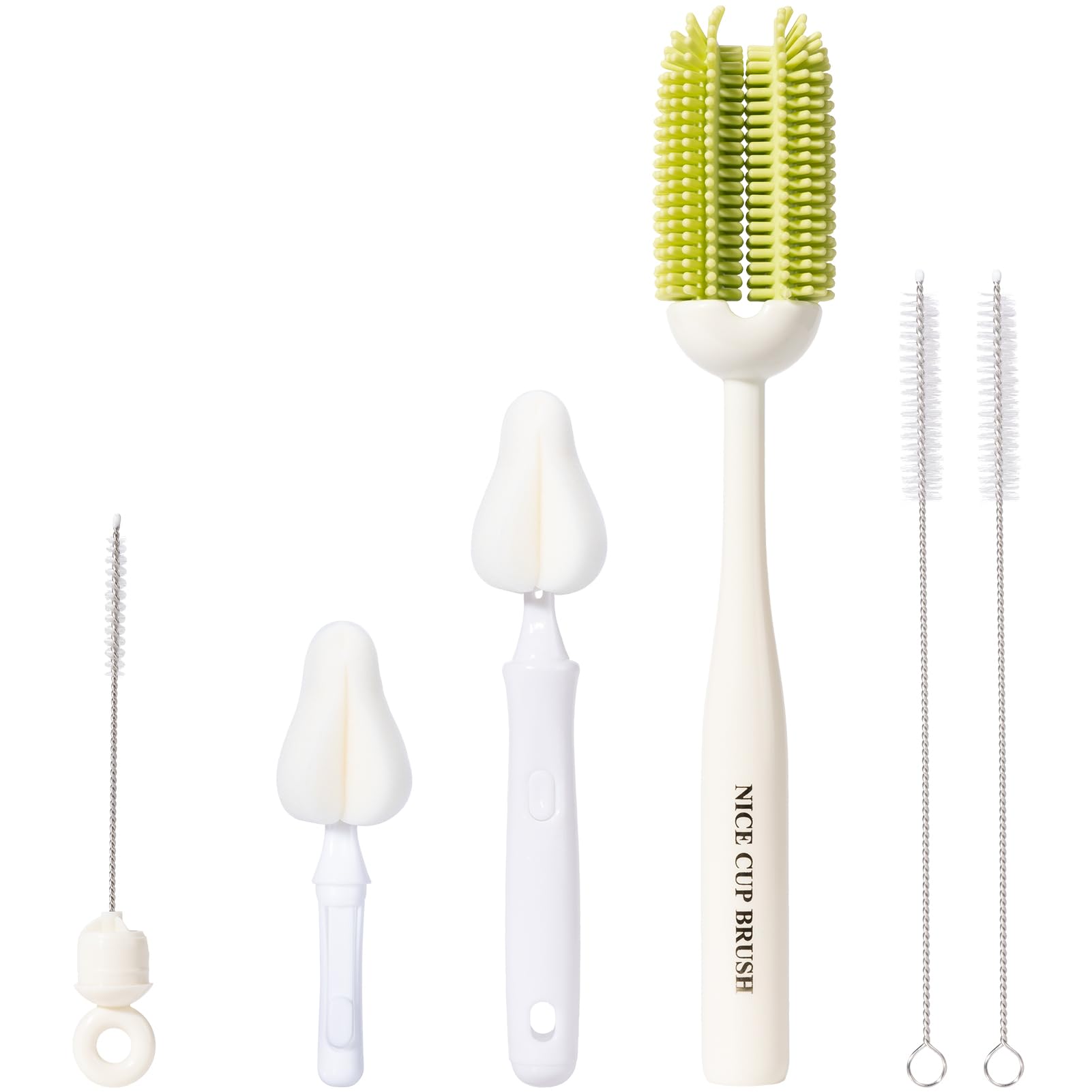 CAREBABYMORE 5-in-1 silicone bottle brush kit for deep bottle cleaning.