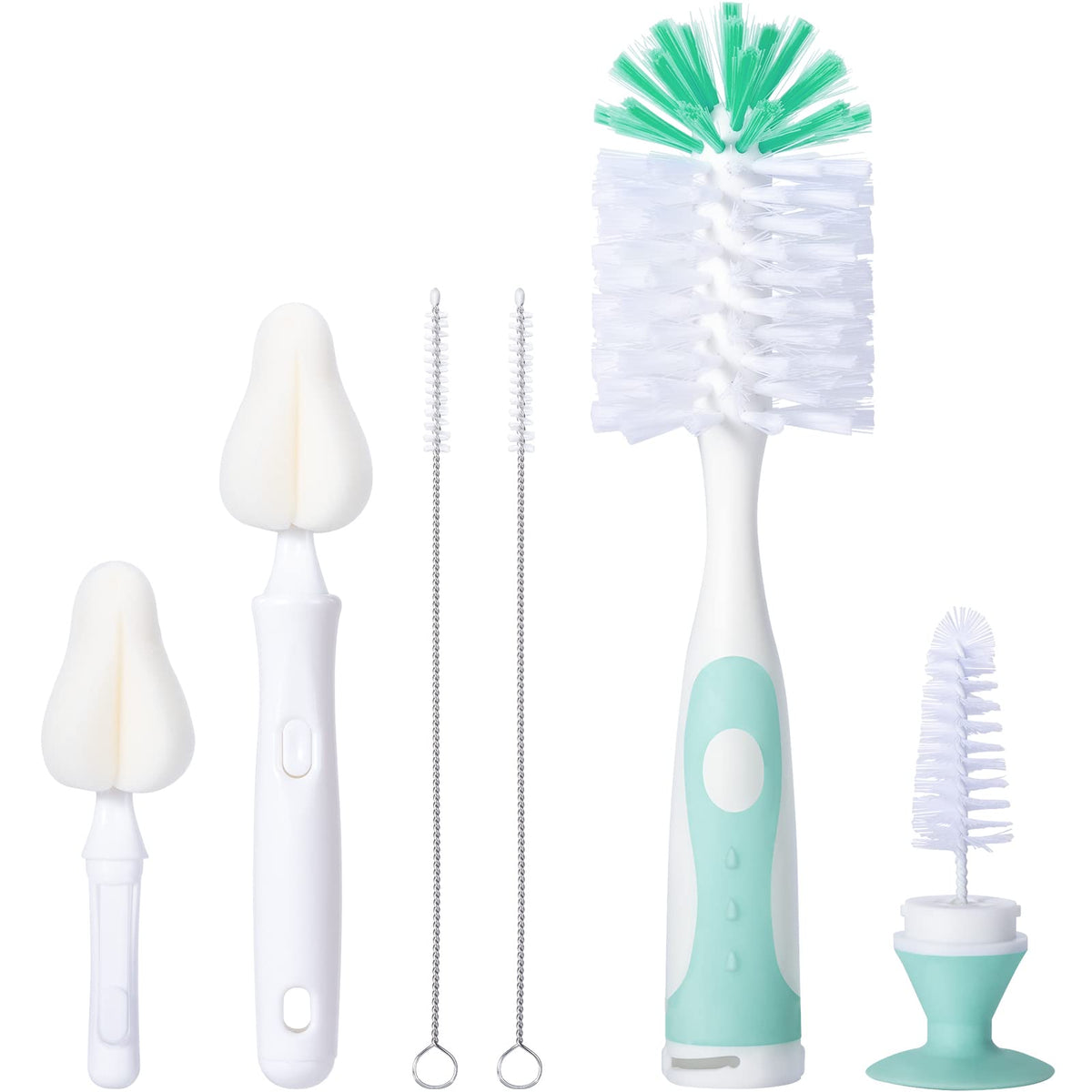 CAREBABYMORE bottle brush set displayed for versatile bottle cleaning