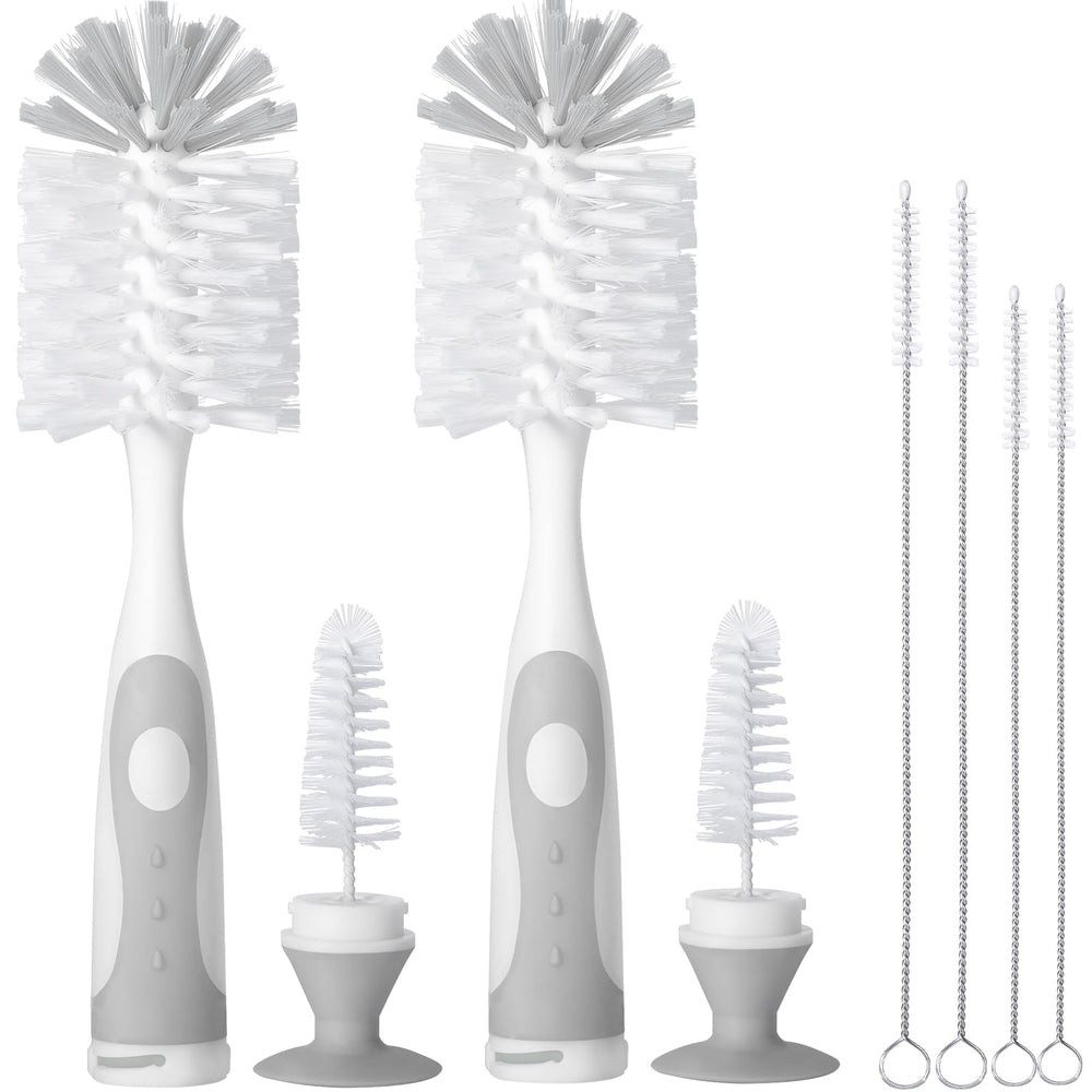 CAREBABYMORE bottle brush with nipple cleaner and straw brushes for easy baby bottle cleaning.