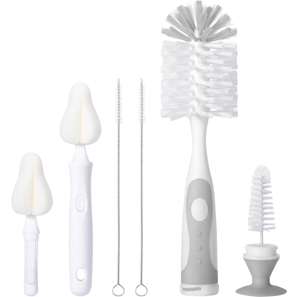 CareBabyMore bottle brush set with nipple cleaner and straw brushes, ideal for thorough bottle cleaning.