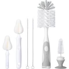 CareBabyMore bottle brush set with nipple cleaner and straw brushes, ideal for thorough bottle cleaning.