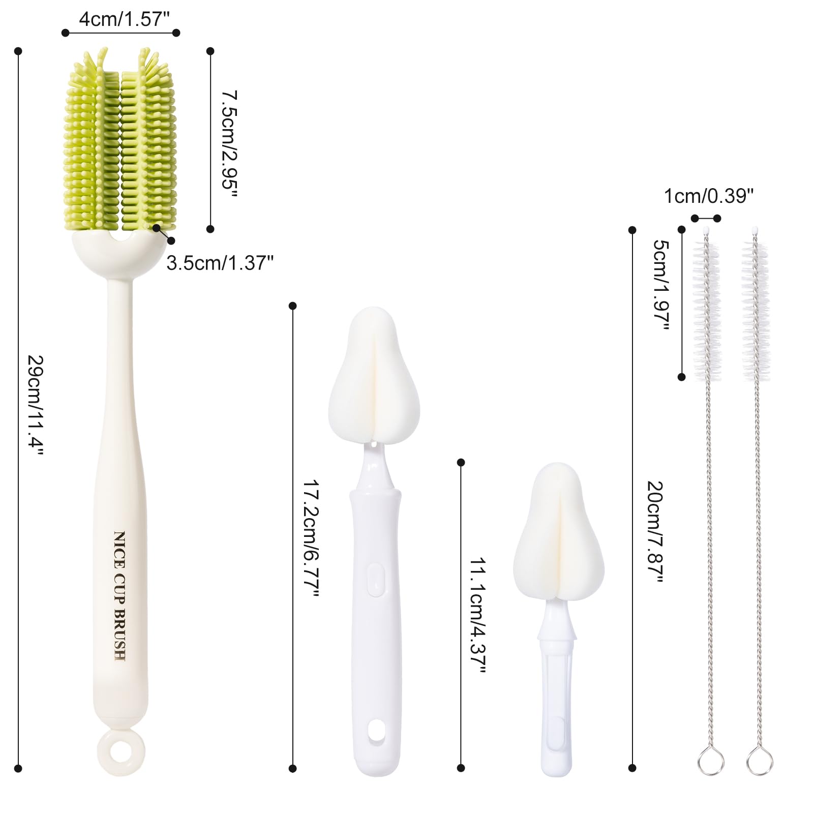 CAREBABYMORE bottle mouth opening cleaning brush for tight corners.
