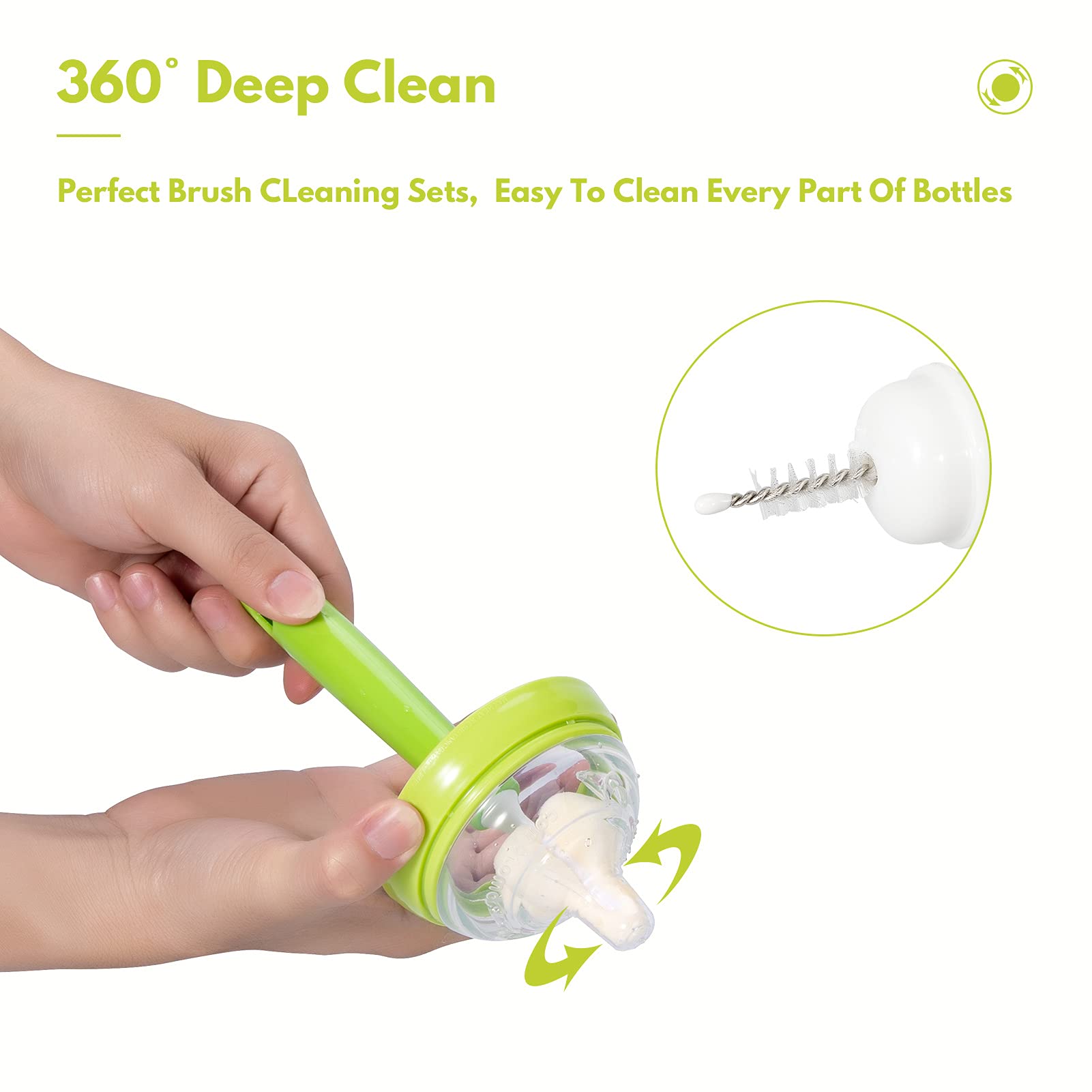 Carebabymore nipple brush heads precision cleaning nipples