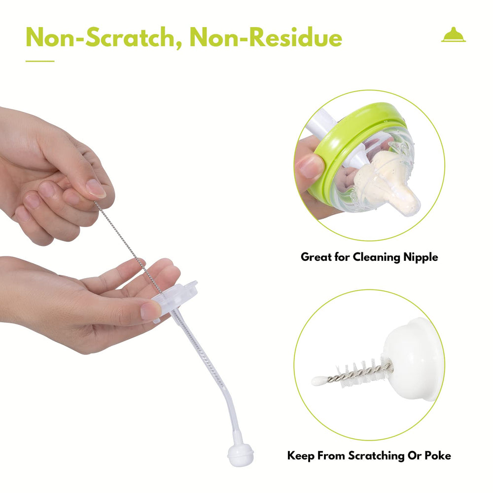 CAREBABYMORE two 6.7-inch straw brushes close-up for detail