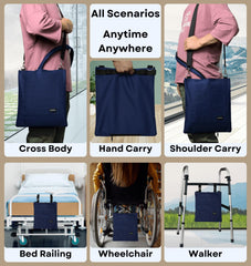 Caredgitz adjustable strap adapts to shoulder, cross-body, or handheld use.