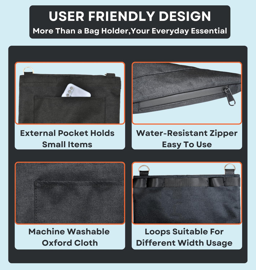 Caredgitz Catheter Bag Holder durable-zipper supports easy drainage and long-lasting use.