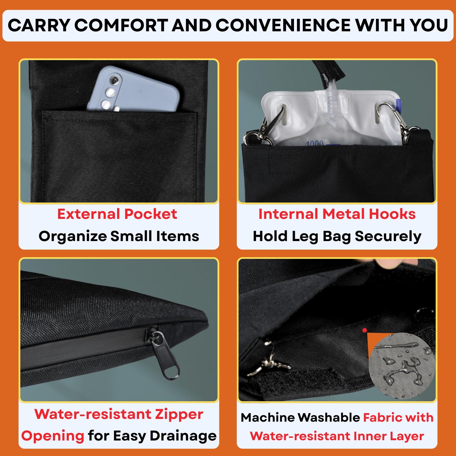 Caredgitz external pocket stores tissues or phone.