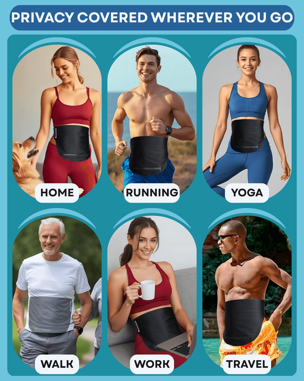 Caredgitz ostomy belt water-repellent fabric for daily activities.
