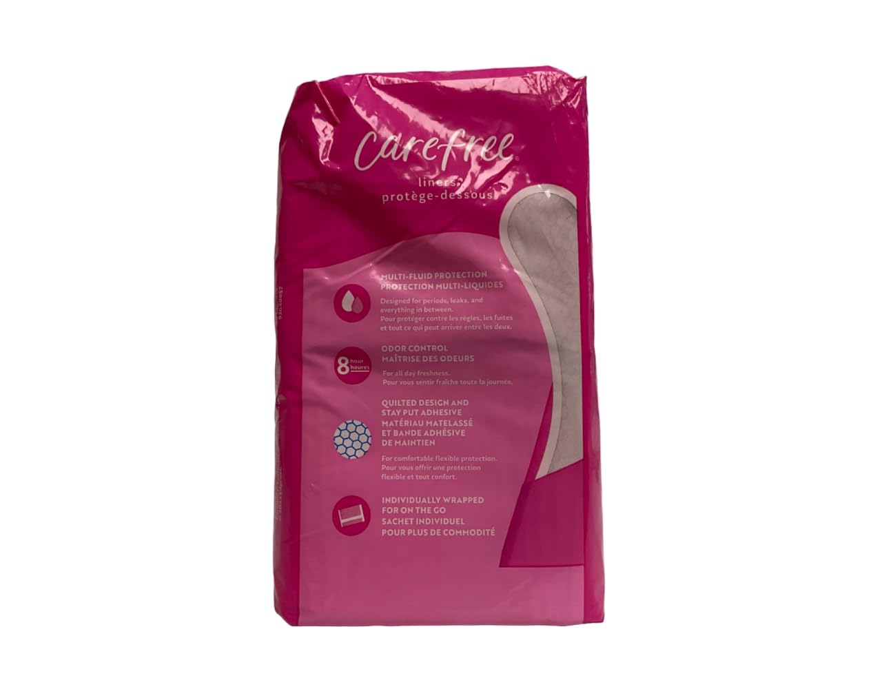 Carefree ACTI-FRESH 8-hour odor control feature keeps you feeling fresh throughout the day.