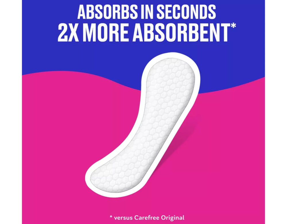 Carefree Acti-Fresh pantiliner individually wrapped for hygienic, on-the-go use.