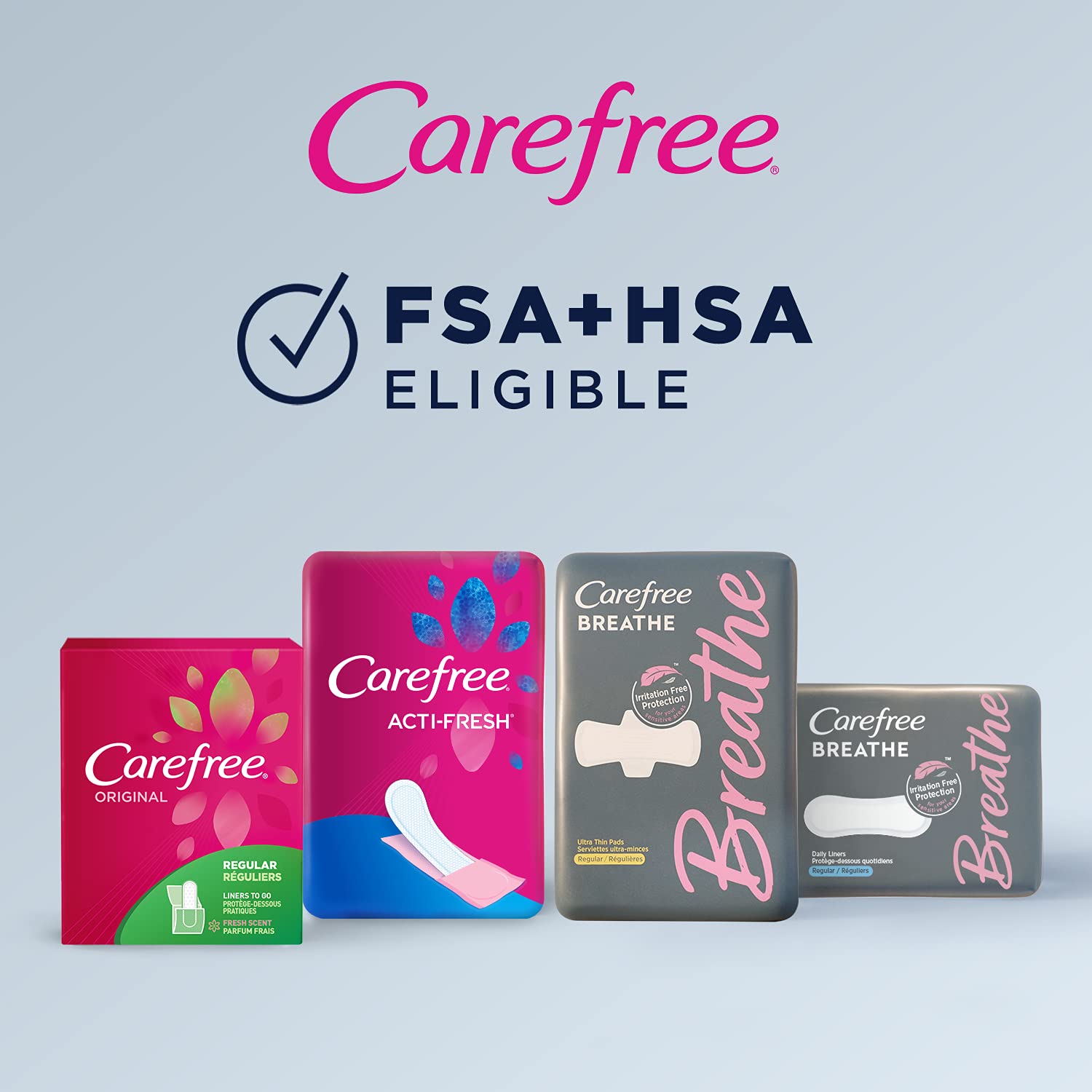 Soft quilted cover texture of Carefree Acti-Fresh liners