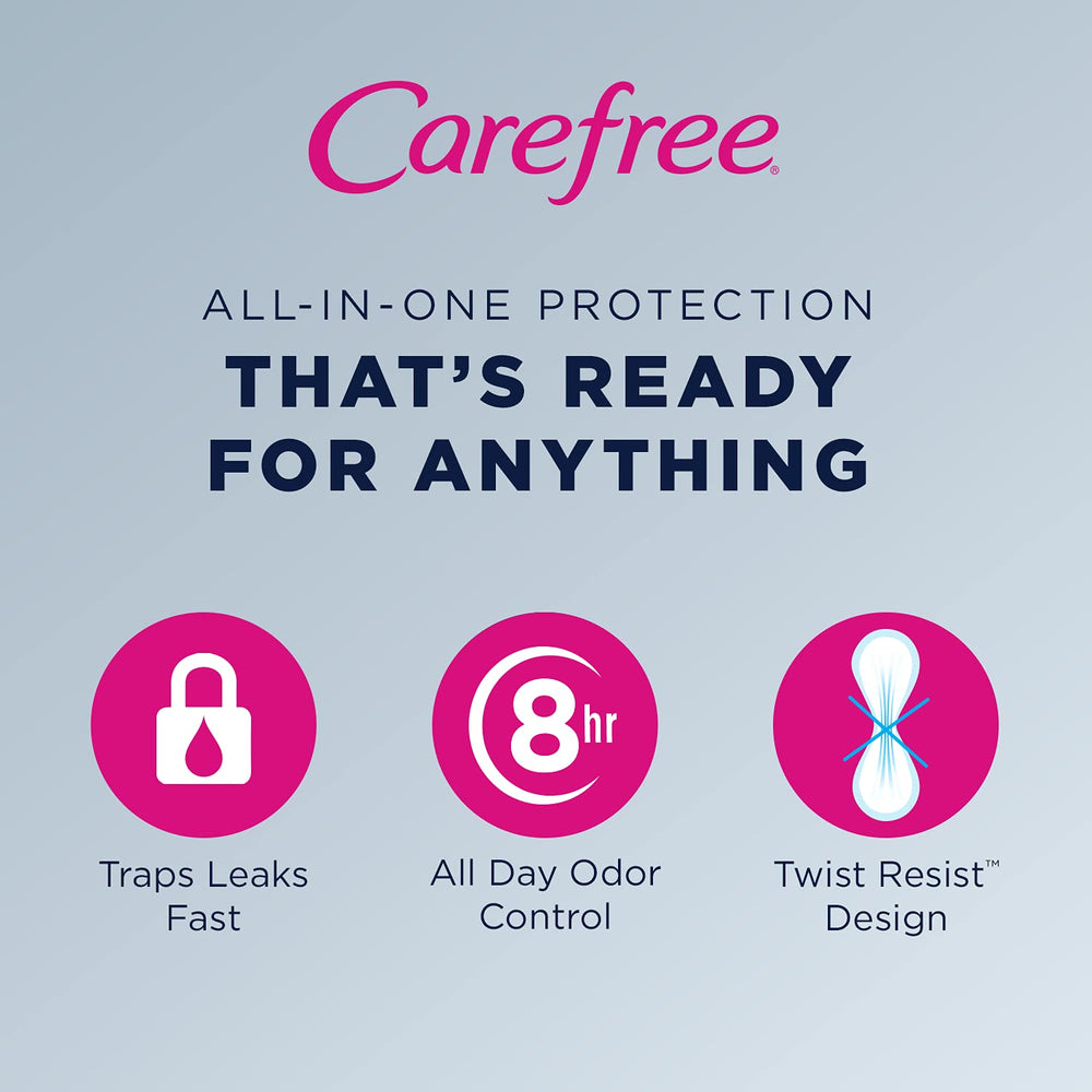 Carefree Acti-Fresh Qwik-Dry core quickly wicks moisture for freshness