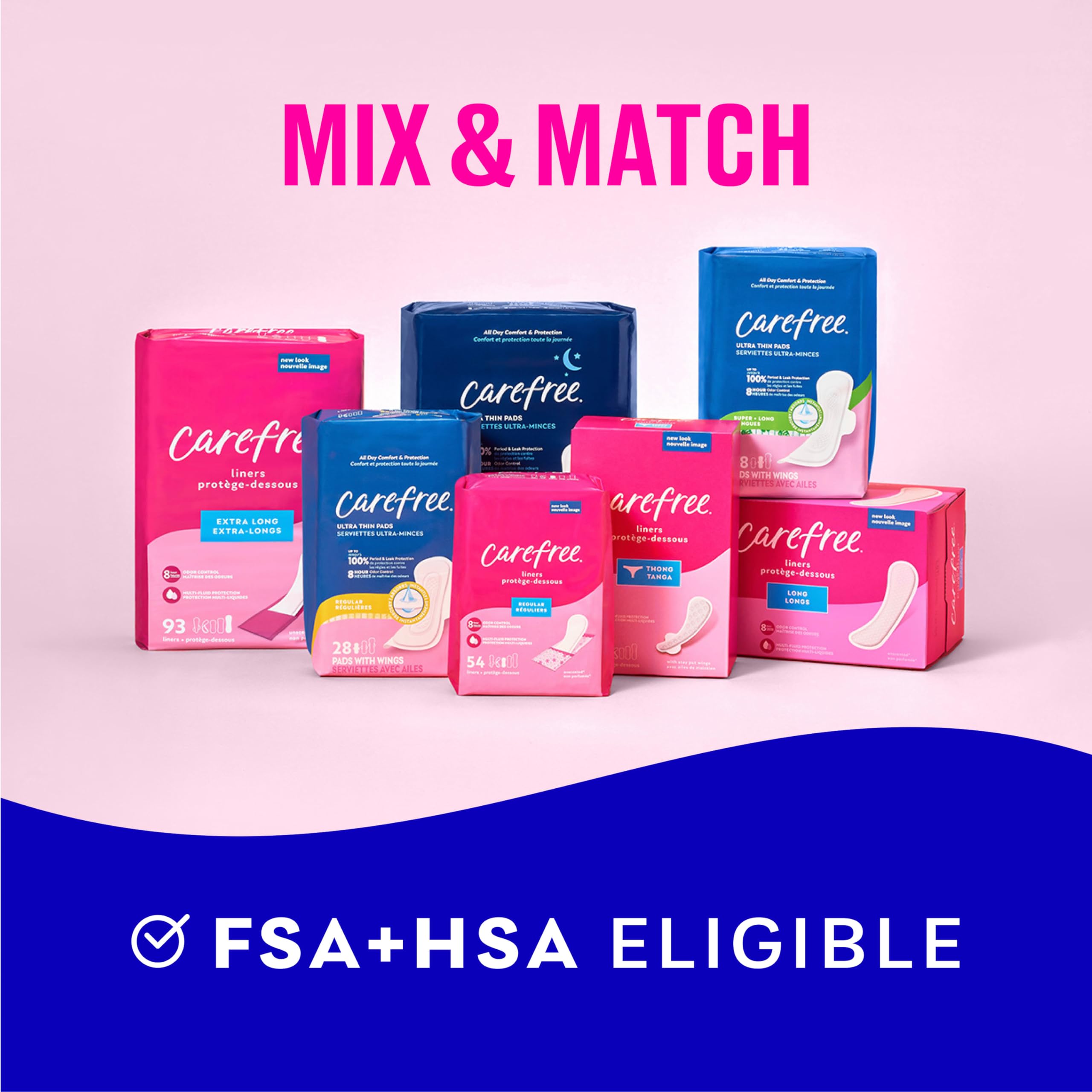 Carefree unscented liner helps control odor with everyday protection.