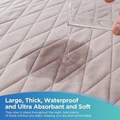 Careland underpads with diversion design channeling liquids to edges.