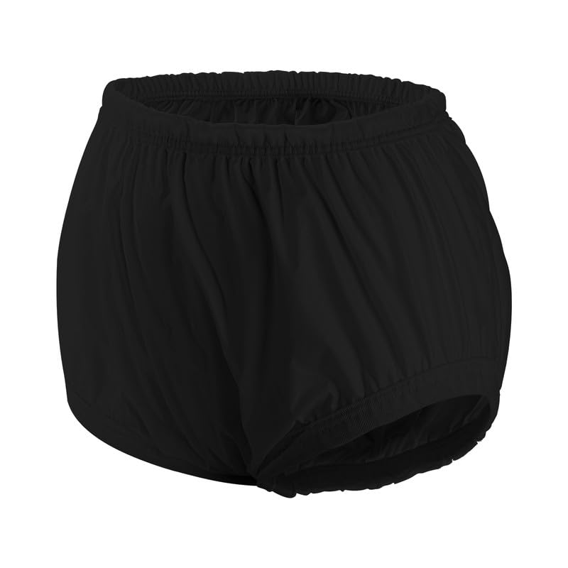Carer adult diaper cover side view, noiseless and secure over a diaper.