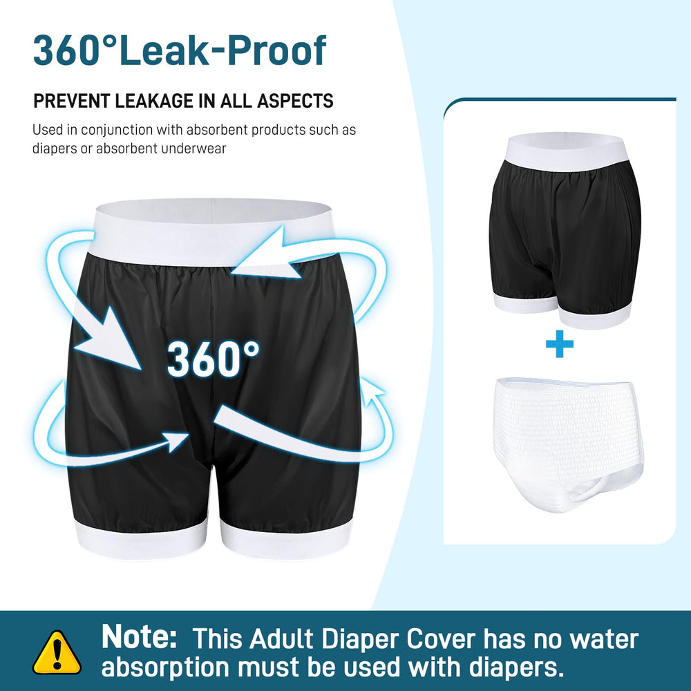 Carer diaper cover with secure elastic fit ensures snug wear.