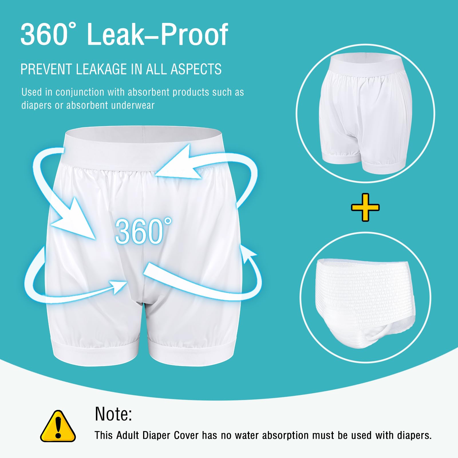 CARER diaper covers gray XL side view showing secure elastic waistband for comfortable fit