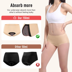 Carer breathable fabric underwear keeps odor and moisture away.